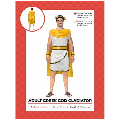Adult Greek God Gladiator Toga Costume S/M