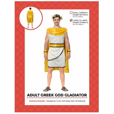 Adult Greek God Gladiator Toga Costume L/XL