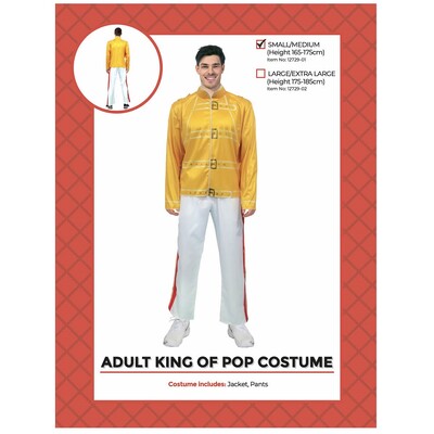 Adult Rockstar King Of Pop Costume S/M