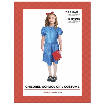 Child Blue Dress Book Girl Costume 6-9 Yrs