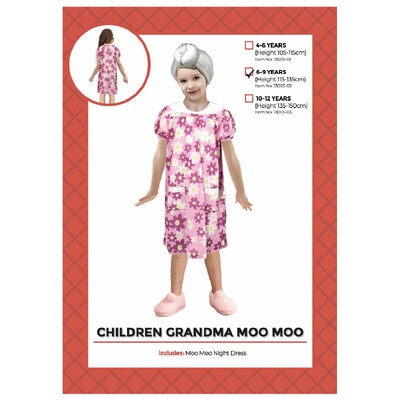 Child Pink Flower Dress Grandma Costume 6-9 Yrs