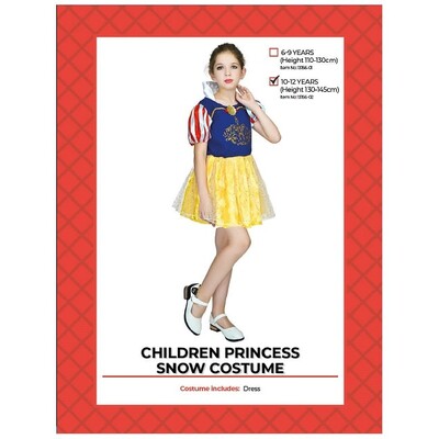 Child Princess Snow Dress Costume 10-12 Yrs