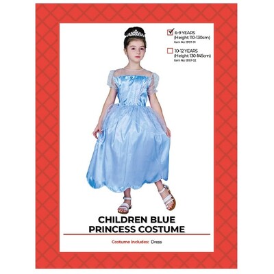 Child Blue Princess Dress Costume 6-9 Yrs