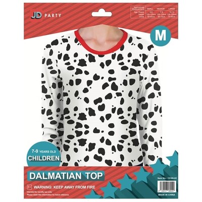 Child Dalmatian Costume Top Medium 7-9 Yrs