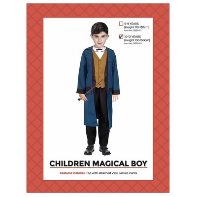 Child Fantastic Magical Boy Costume 10-12 Yrs