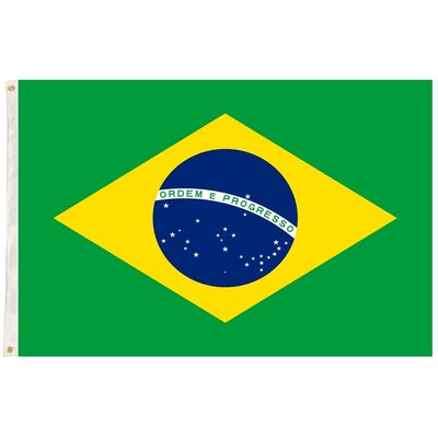 Brazil Fabric Flag with Eyelets 90 x 150cm Brazilian