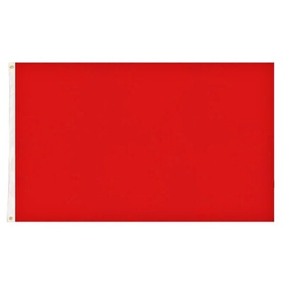 Red Flag 90x150cm 3x5ft | Eyelets | Safety Sports Supporter Costume Flag