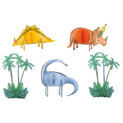 Dinosaur Party Honeycomb Centrepiece Kit (Pk 5)