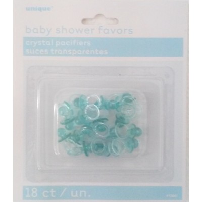 Crystal Blue Baby Shower Pacifiers (Dummies) Pk 18 