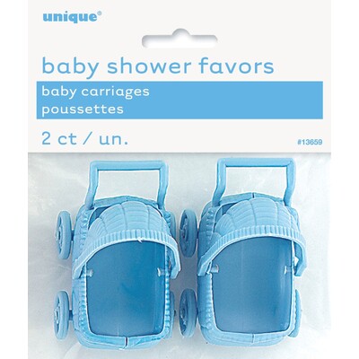 Mini Blue Carriage Baby Shower Favours Pk 2