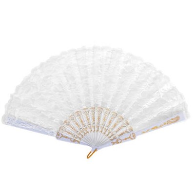 White Lace Costume Party Hand Fan