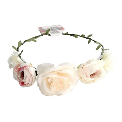 Cream Flower Crown Wreath Headband