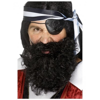 Deluxe Black Pirate Beard Pk 1 (Beard Only)