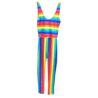 Adult Unisex Rainbow Unitard Costume S/M