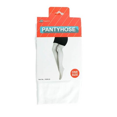 Adult White Pantihose Stockings One Size