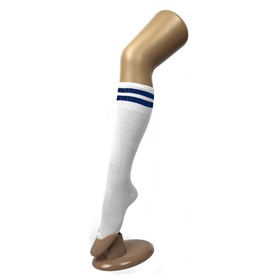 Adult White Navy Stripe Costume Sport Socks 1 Pair