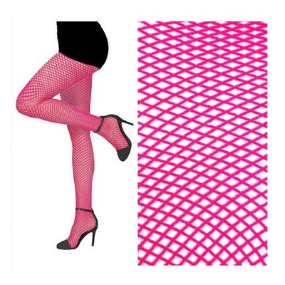 Adult Hot Pink Fishnet Stockings Pantihose