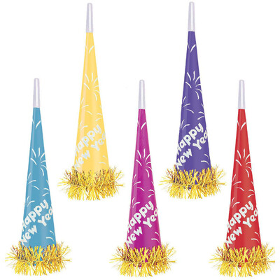 Assorted Giant Happy New Year 16" Foil Horn (Pk 1)