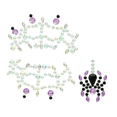 Spider Face Gems Jewels 1 Set - Self Adhesive Halloween Face Accessory