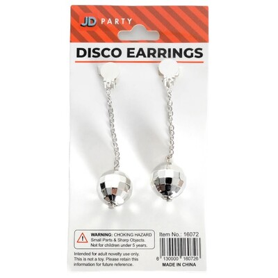 Disco Ball Drop Clip On Earrings 1 Pair