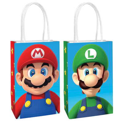 Super Mario Bros Paper Kraft Lootbags (Pk 8)