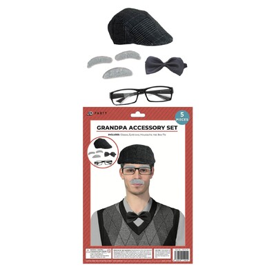 Dark Grey Instant Grandpa Costume Accessory Kit