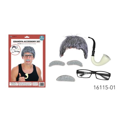 Instant Grandpa Wig & Accessories Costume Set