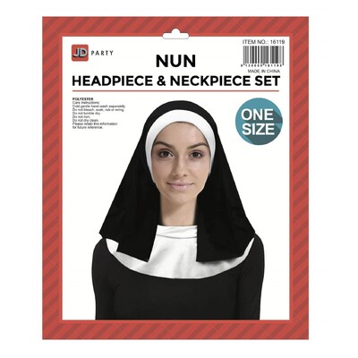 Instant Nun Head Piece & Collar Costume Set