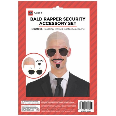Instant Bald Rapper Security Costume Set
