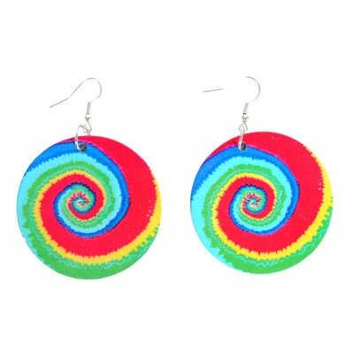 Rainbow Hippie Tie Dye Earrings 1 Pair