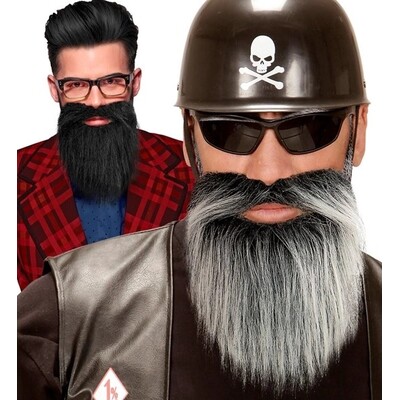 Brown or Grey Beard & Attached Moustache Pk 1