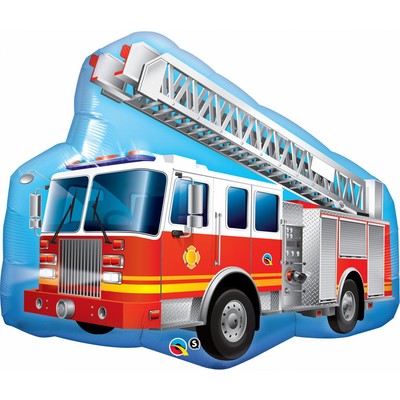 Red Fire Engine Truck 36in. Foil Supershape Balloon Pk 1