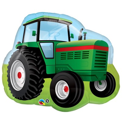 Green Farm Tractor 34in. Foil Supershape Balloon Pk 1