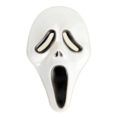 Screaming Ghost Face Halloween Mask - White Horror Movie Costume Mask
