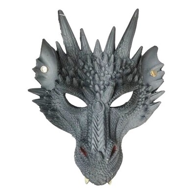 Deluxe Grey Costume Dragon Mask