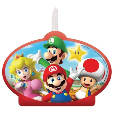 Super Mario Bros Flat Cake Candle