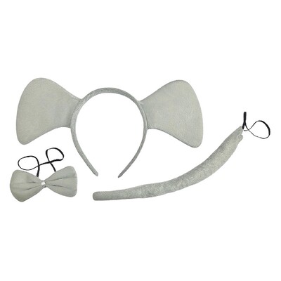 Elephant Ears on Headband Costume Set 3 Pieces