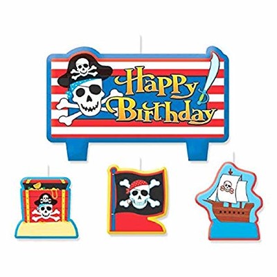 Pirate Treasure Moulded Candle Set Pk 4
