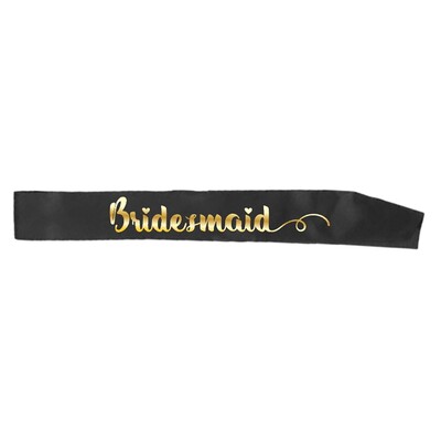Black & Gold Bridesmaid Hens Night Sash