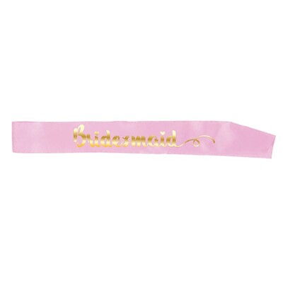 Light Pink & Gold Bridesmaid Hens Night Sash