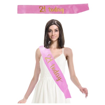 Pink & Gold 21 Today 21st Birthday Party Sash