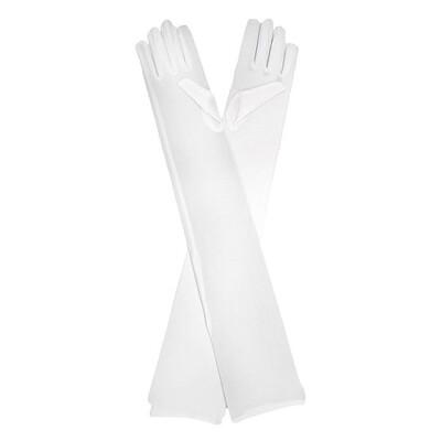 Extra Long White Party Gloves 1 Pair