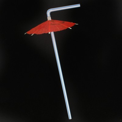 Umbrella Plastic Straws Pk 6 (Assorted Designs)