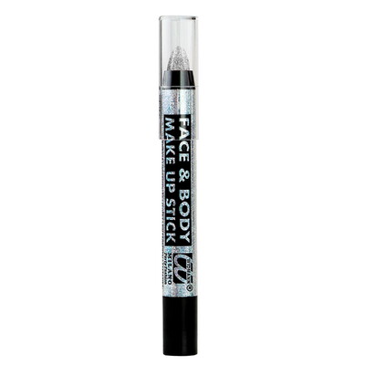 Shimmering Silver Glitter Face & Body Makeup Stick Carnival Halloween
