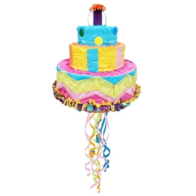 Birthday Cake Pull String Pinata