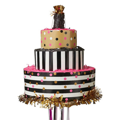 Cake Pinata Pink Gold & Black Pk 1
