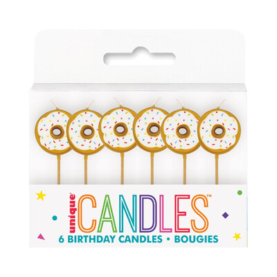 Donut Party Cake Candles (Pk 6)