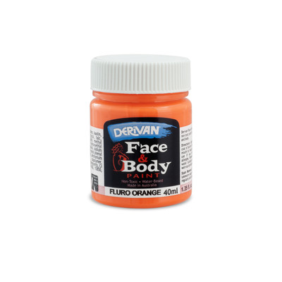 Orange Face and Body Paint 40ml Pk 1 