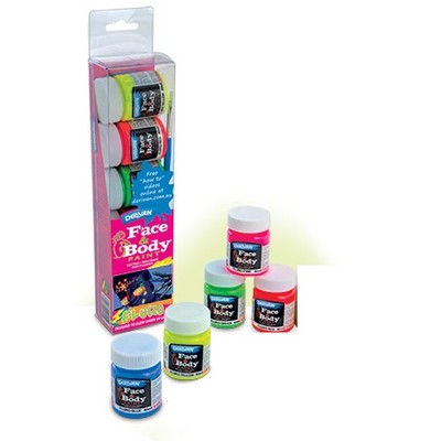 Fluoro Face Paint Kit (40ml Per Jar) Pk 5 