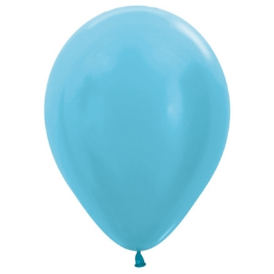 Satin Pearl Caribbean Blue 12cm 5in Latex Balloons (Pk 50)